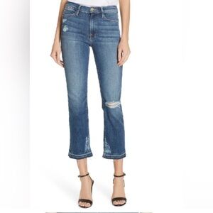 FRAME Le High Straight Released Hem Alpine Peak Size 30